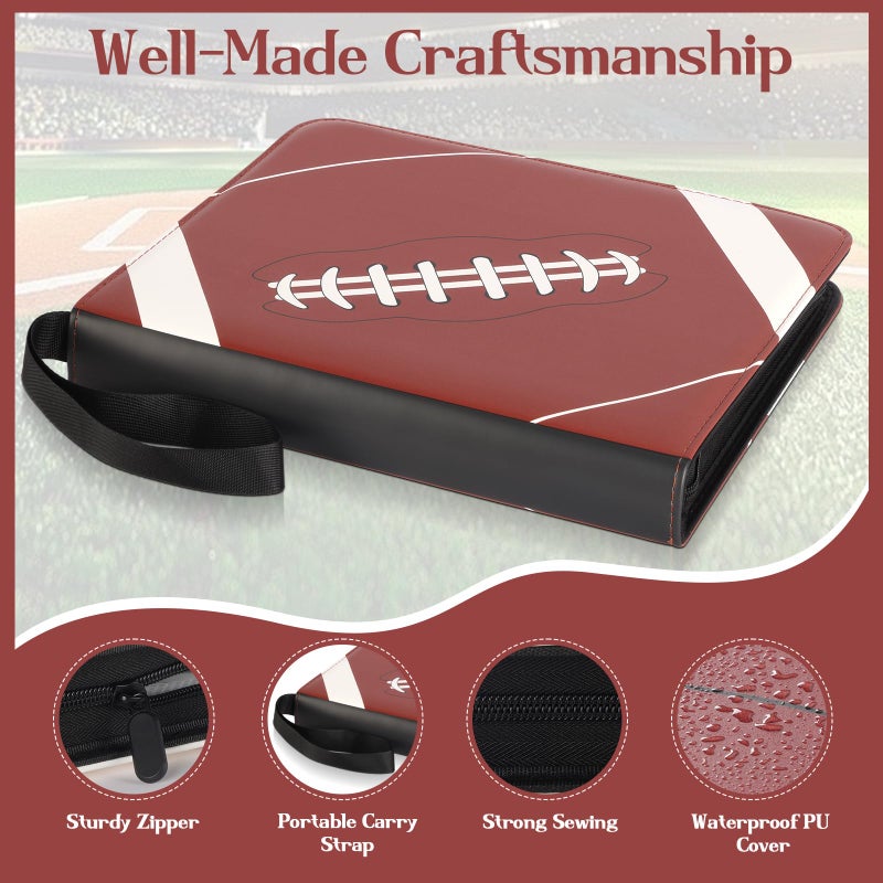POKONBOY 900 Pockets Football Card Binder Sleeves for Trading Cards, 9-Pocket Football Card Sleeves Album Holder Protectors for Basketball Baseball Sports Cards - Image 3